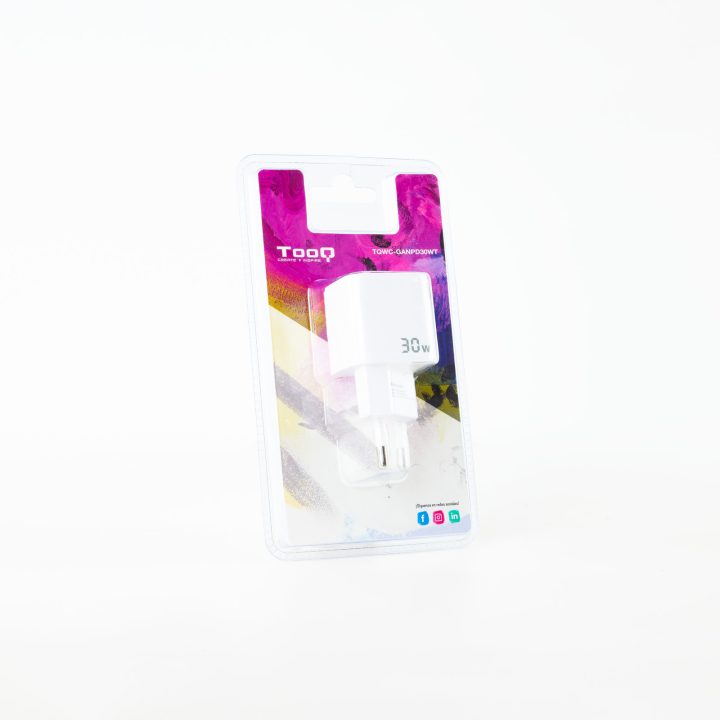TooQ GAN USB-C/PD 30W Wall Charger, White