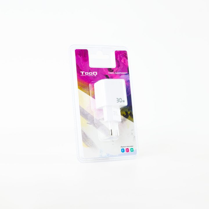 TooQ GAN USB-C/PD 30W Wall Charger, White
