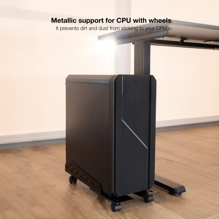 TooQ Suporte metálico para CPU de chão com rodas