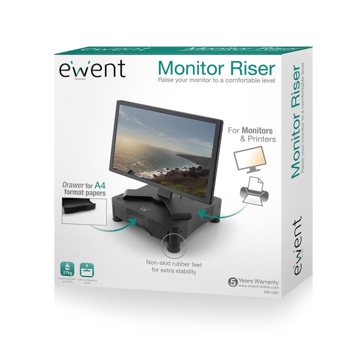 Ewent EW1280 Desktop Monitor Stand Black