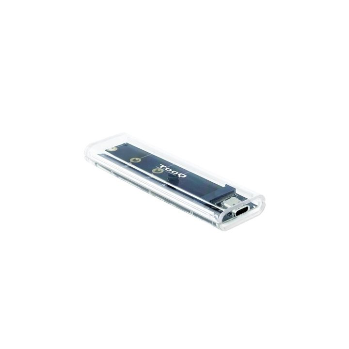 TooQ Caixa Externa para SSD M.2 NGFF/NVMe, Transparente, RGB