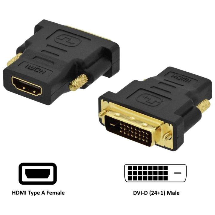 Ewent EC1371 Gender Changer for DVI-D 24+1 to HDMI Cable Black