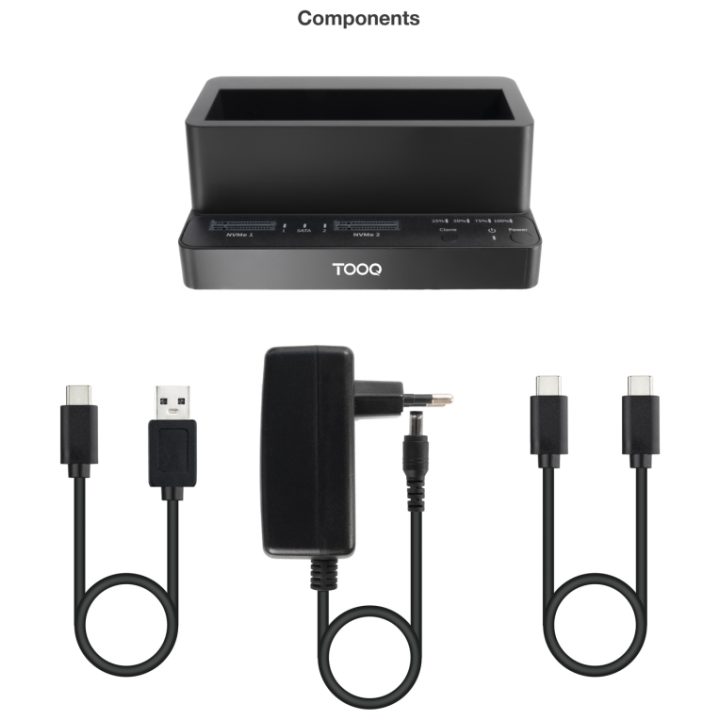 TooQ Docking Station USB-C 3.2 Gen 2 Dos Bahías para SSD M.2 NVMe +…