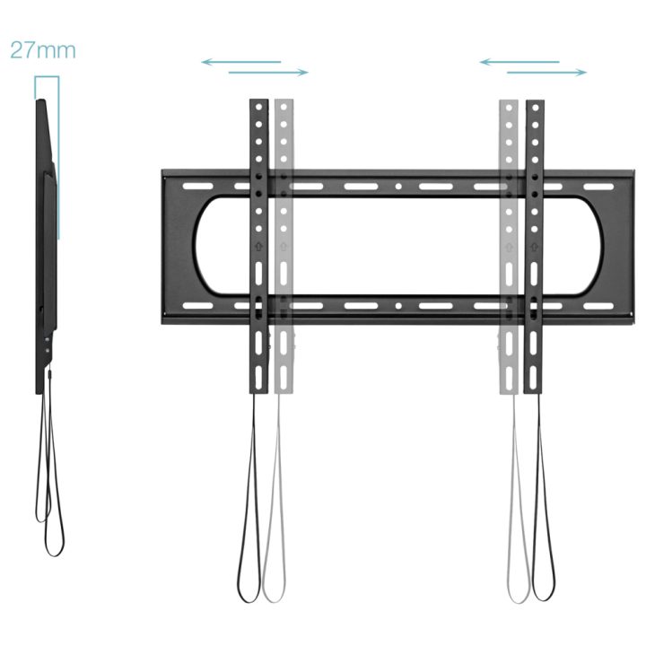 TooQ Fixed Wall Mount for 37"-80" Screens, Black