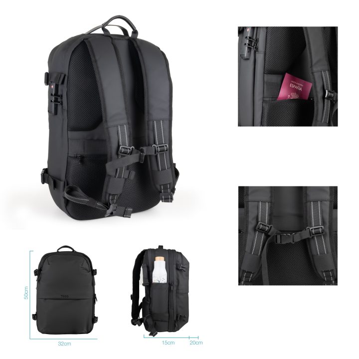 TooQ Travel Backpack with Vacuum Compression System and Air Pump