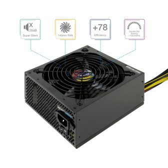 TooQ TQAPOLO-600SP 600 W 20+4 pin ATX ATX Black Power Supply Unit