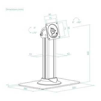 TooQ Suporte de Mesa para Moldura Antirroubo Tablet