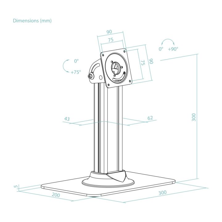 TooQ Suporte de Mesa para Moldura Antirroubo Tablet