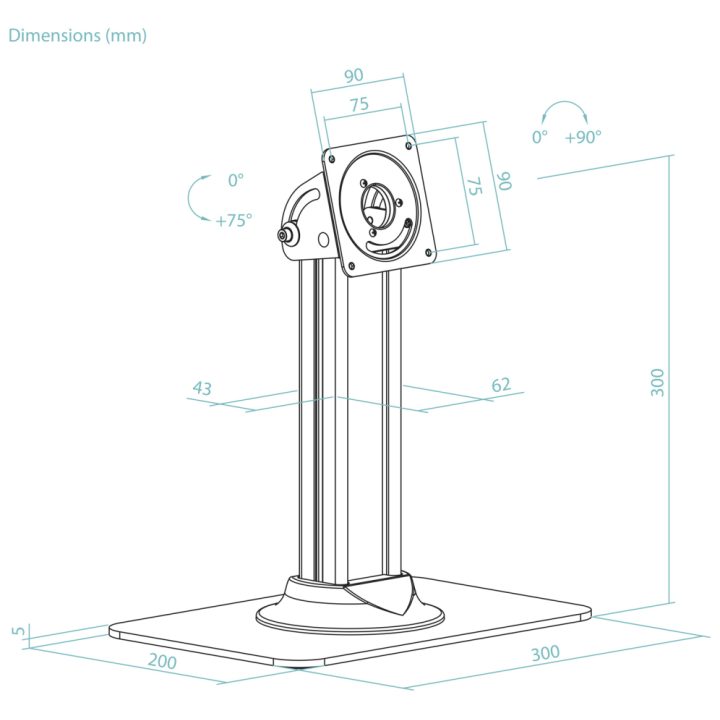 TooQ Desktop Stand for Anti-Theft Tablet Frame