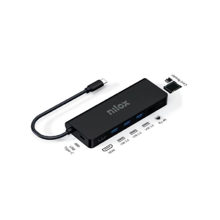 Nilox Docking Station UsbC 8 em 1 Dual 4K 1000Mbps (NXDSUSBC08)