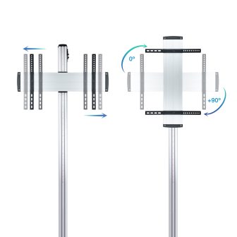 TooQ FS2270M-B suporte para ecrã de sinalização 70" Prateado