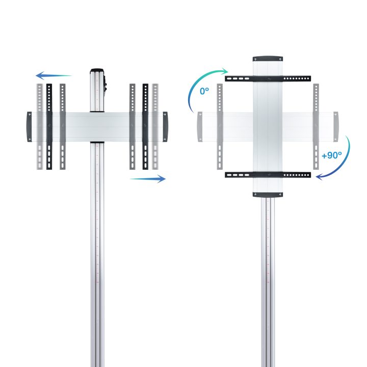 TooQ FS2270M-B suporte para ecrã de sinalização 70" Prateado