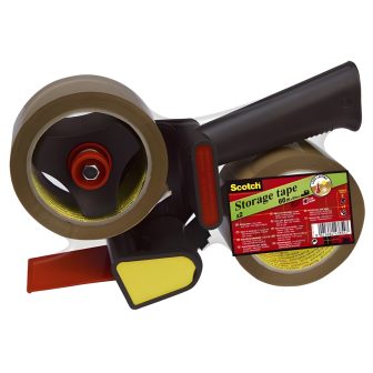 Pack tape dispenser + 2 rolls brown packing tape 50mm x 66m…