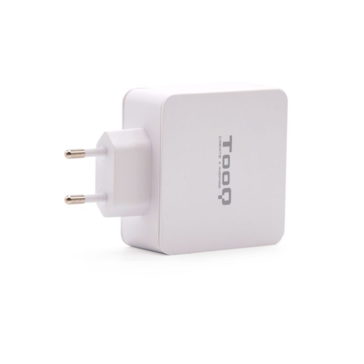 TooQ Cargador de Pared doble puerto USB-C PD + USB A QC3.0, 48W