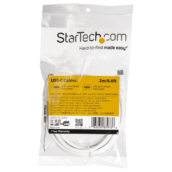 StarTech.com Cable de 2m USB-C a USB-C con capacidad para Entrega de…