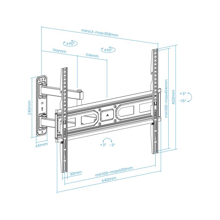 TooQ Wall Mount for 37"-70" Screens