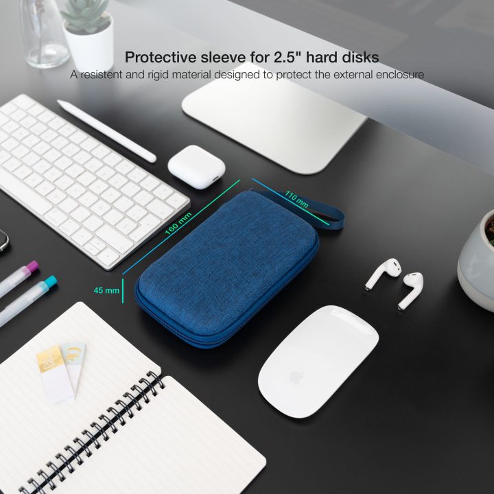 TooQ Protective Case for 2.5" External Enclosure, Pacific Blue