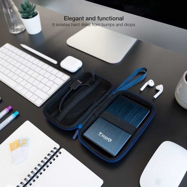 TooQ Protective Case for 2.5" External Enclosure, Pacific Blue