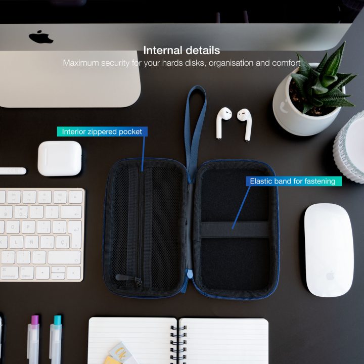 TooQ Protective Case for 2.5" External Enclosure, Pacific Blue
