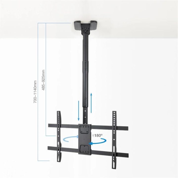 TooQ Suporte de Teto para Ecrãs 43"-86", Preto