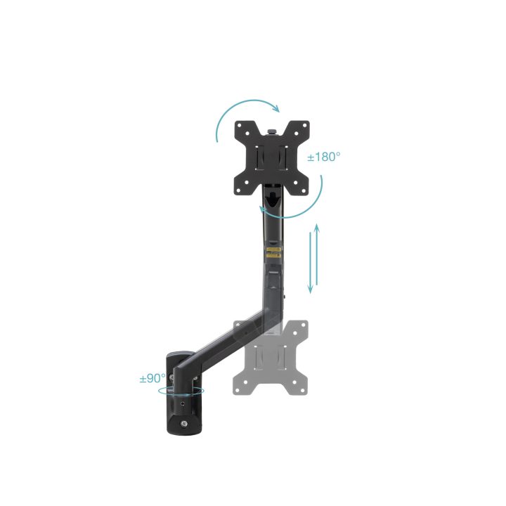 TooQ LP1334TNR-B soporte para monitor 34" Pared Negro