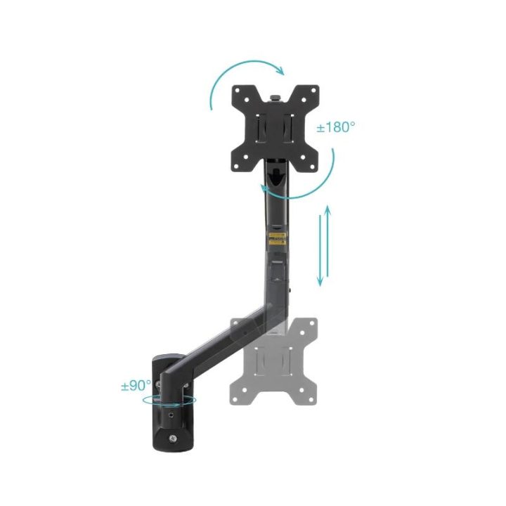 TooQ LP1334TNR-B 34" Wall Mount Monitor Stand Black