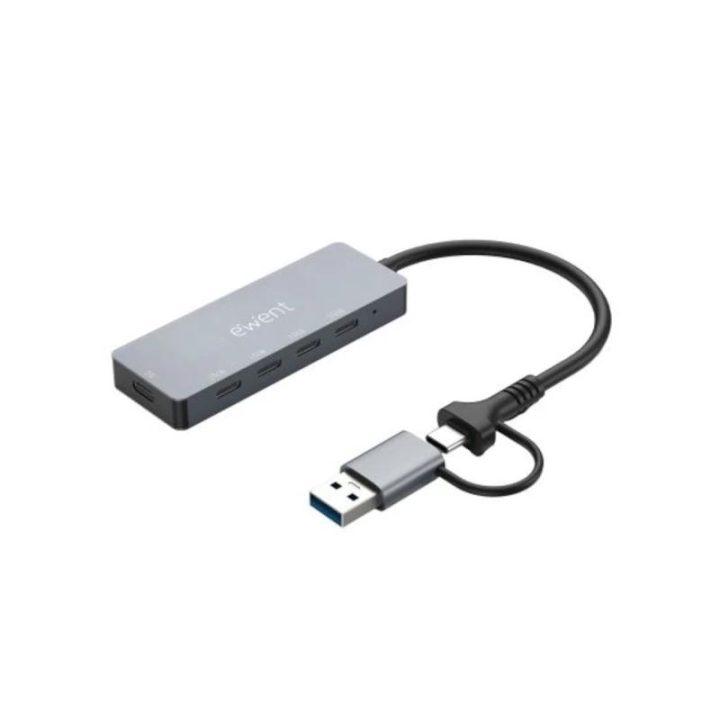 Ewent EW1151 hub de interface USB Tipo C 10000 Mbit/s Cinzento