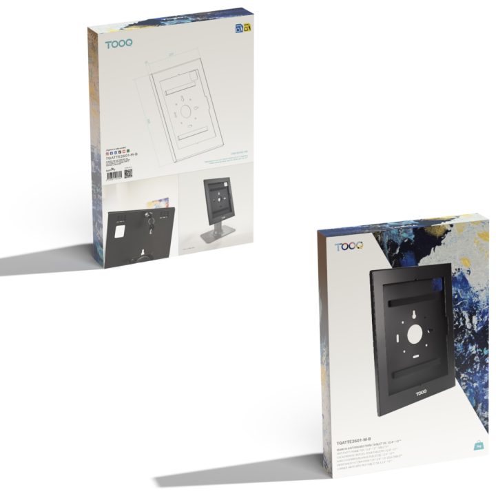 TooQ Moldura Antifurto para Tablets de 12,4” a 13”, Preto