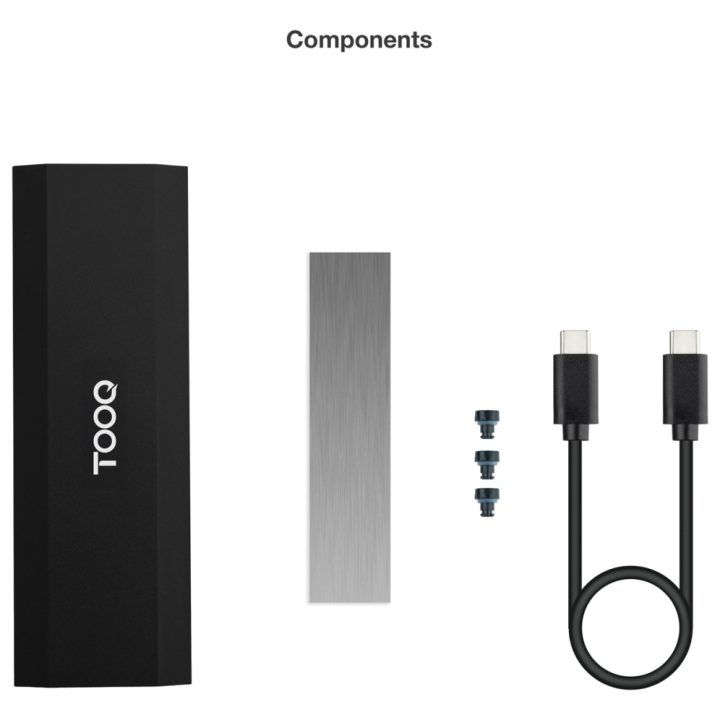 TooQ External Enclosure for M.2 NVMe PCIe SSD, Black