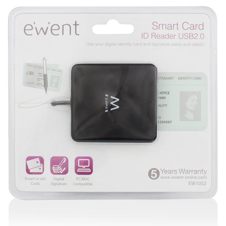 Ewent EW1052 lector de tarjeta inteligente USB USB 2.0 Negro