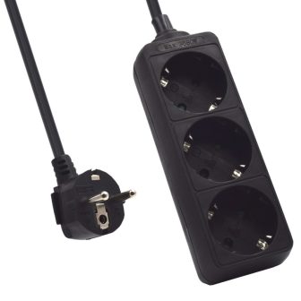 Ewent EW3959 base múltiple 1,5 m 3 salidas AC Interior Negro