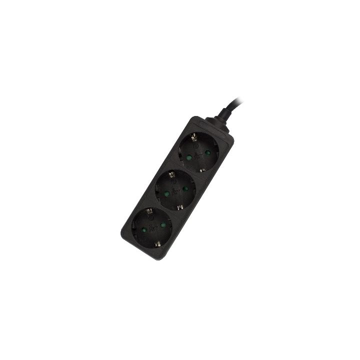 Ewent EW3959 Power Strip 1.5 m 3 AC Outlets Indoor Black