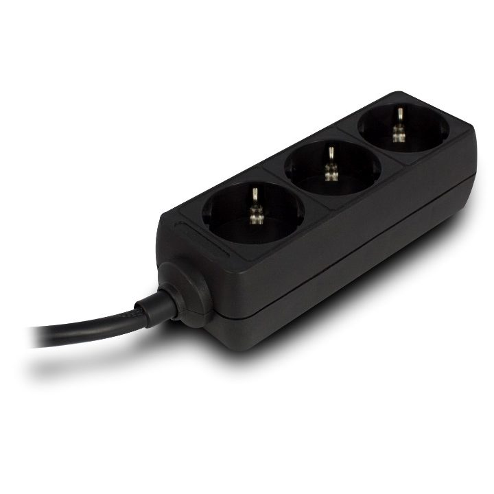 Ewent EW3959 base múltipla 1,5 m 3 saídas AC Interior Preto