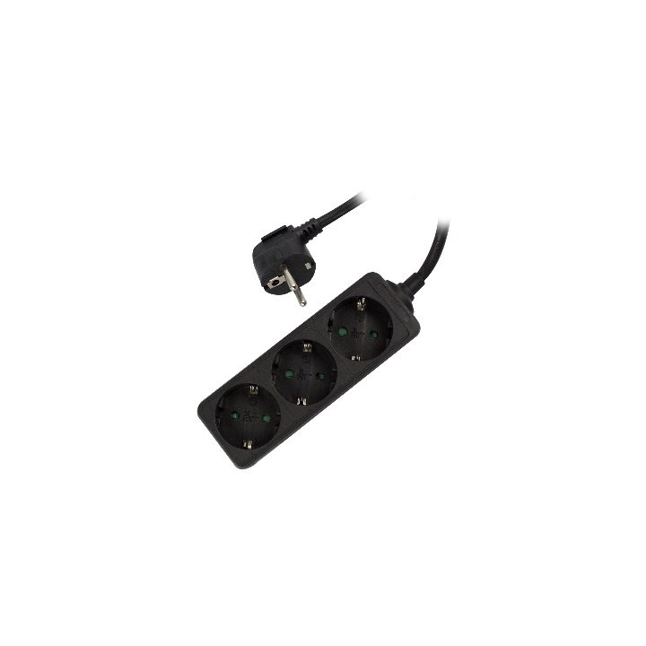 Ewent EW3959 Power Strip 1.5 m 3 AC Outlets Indoor Black