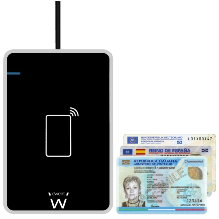 Ewent EW1053 leitor de cartões magnéticos USB Preto