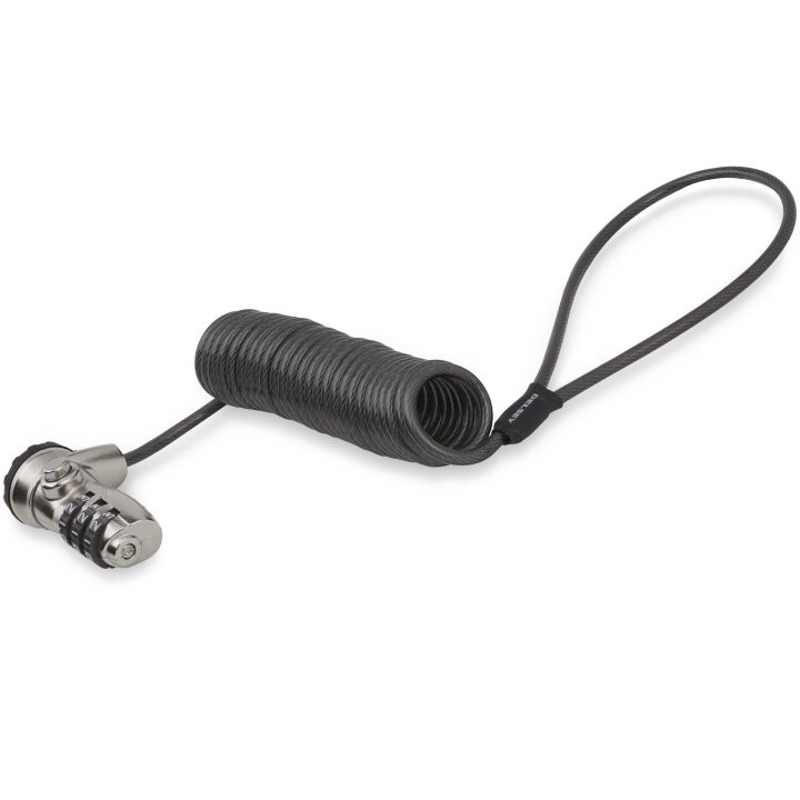 StarTech.com 1.8m Retractable Combination Laptop Security Cable -…