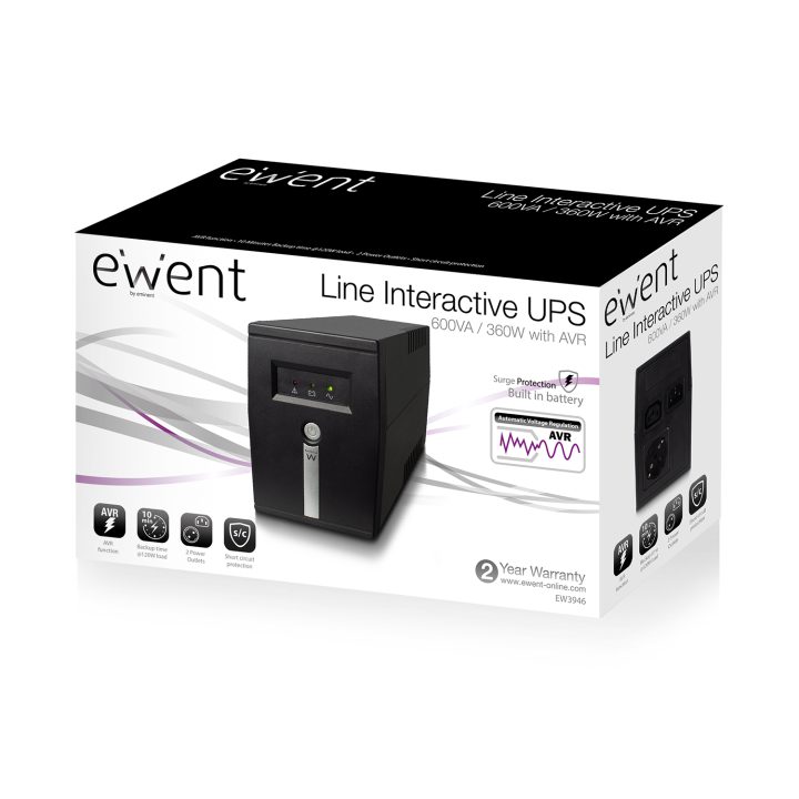 Ewent EW3946 Uninterruptible Power Supply (UPS) Line-Interactive 0.6…