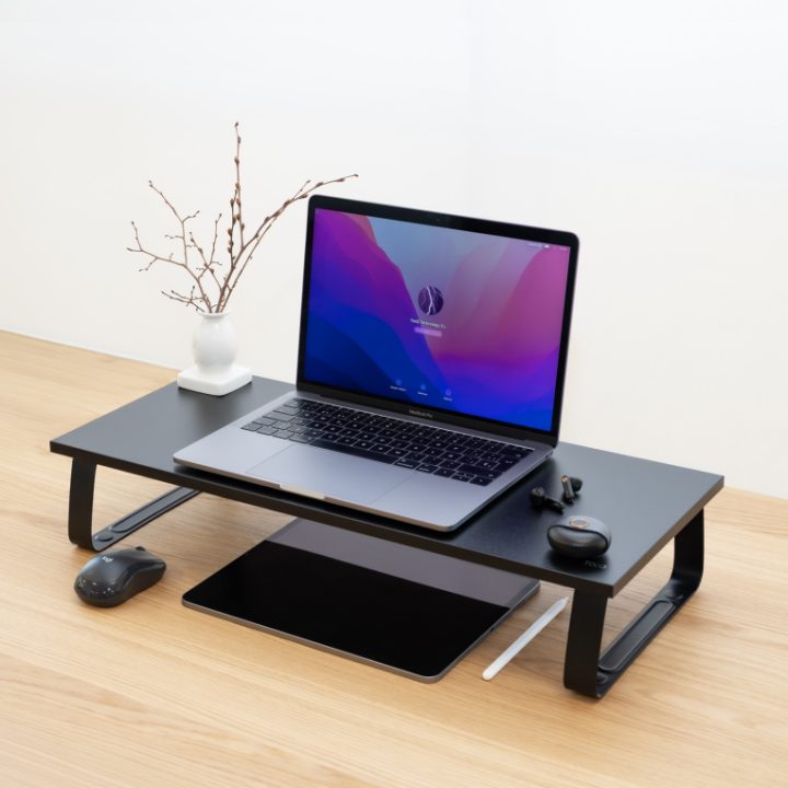 TooQ Suporte Elevatório Multiusos para Monitor/Portátil, Preto