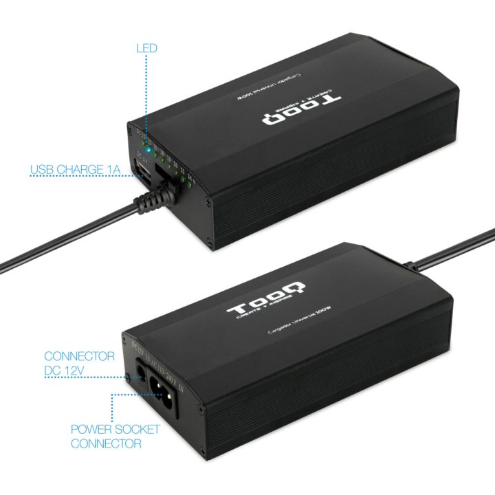 TooQ UNIVERSAL PORTABLE CHARGER TQLC-100BS01M 100W 3-IN-1 USB