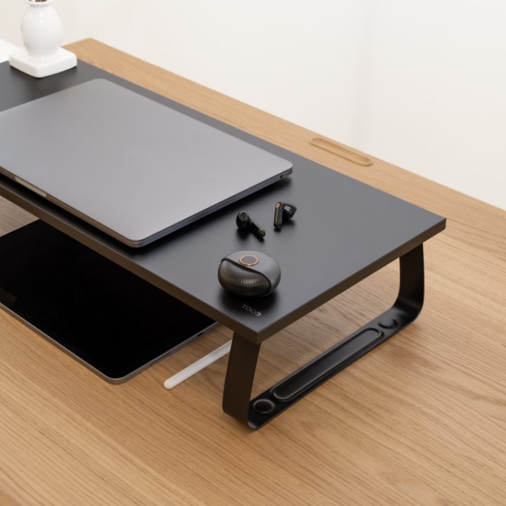 TooQ Suporte Elevatório Multiusos para Monitor/Portátil, Preto