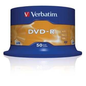Verbatim DVD-r 4.7GB 16x tarrina 50 unidades advanced azo (43548)
