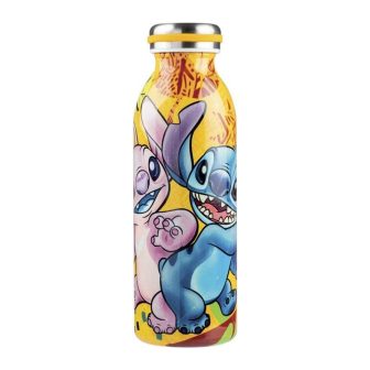 Garrafa de água Enesco Stitch & Angel amarela 500 ml (122068)