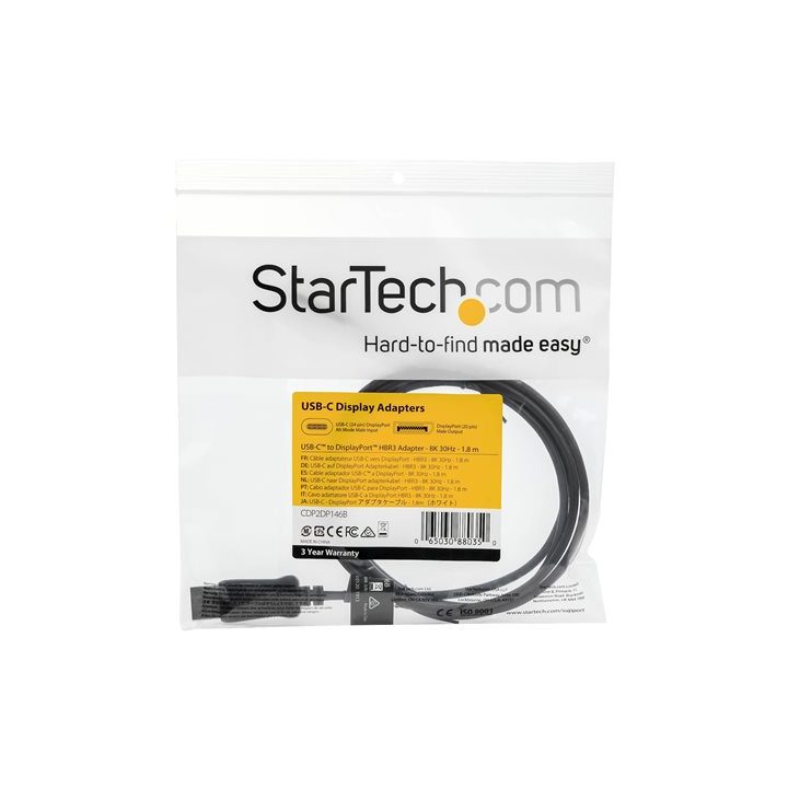 StarTech.com Cable de 1,8m USB-C a DisplayPort 1.4 - Adaptador…
