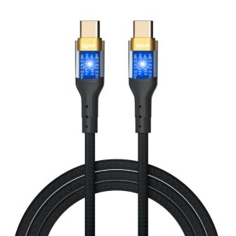 iggual USB-C to USB-C Cable 3A 1 m Braided LED