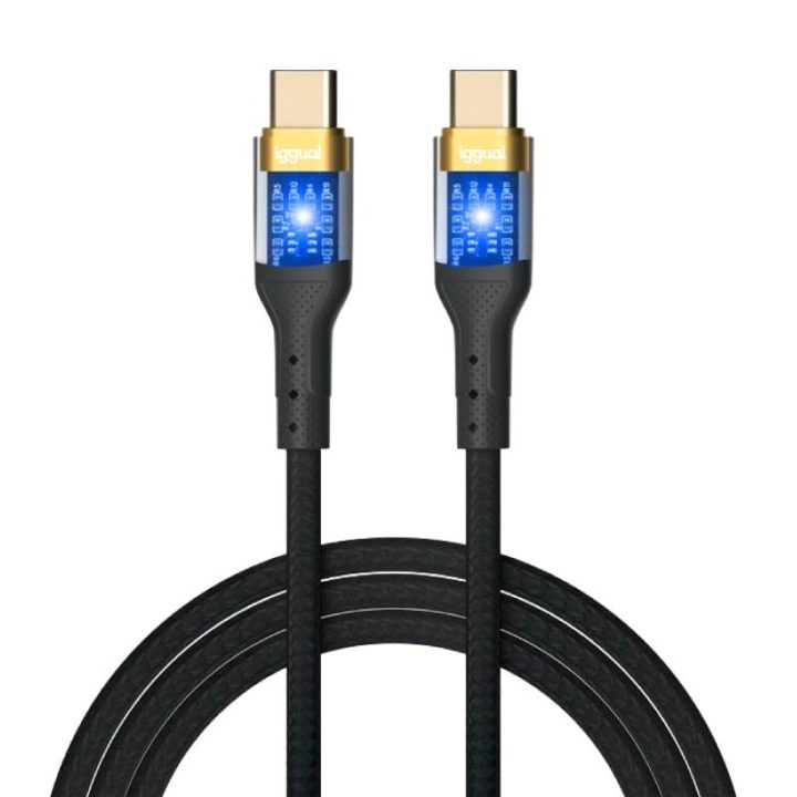iggual Cable tipo C a tipo C 3A 1 metro trenzado LED