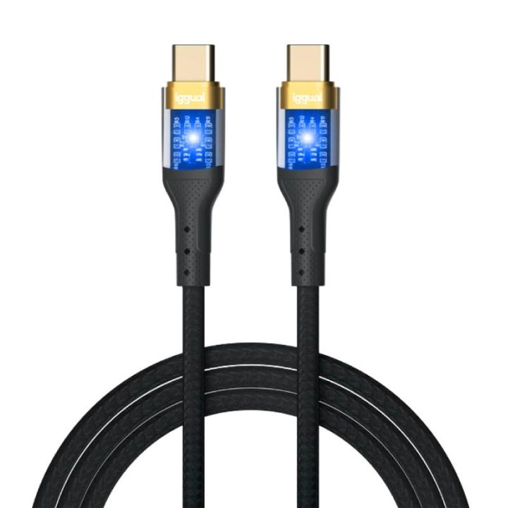 iggual Cable tipo C a tipo C 3A 1 metro trenzado LED