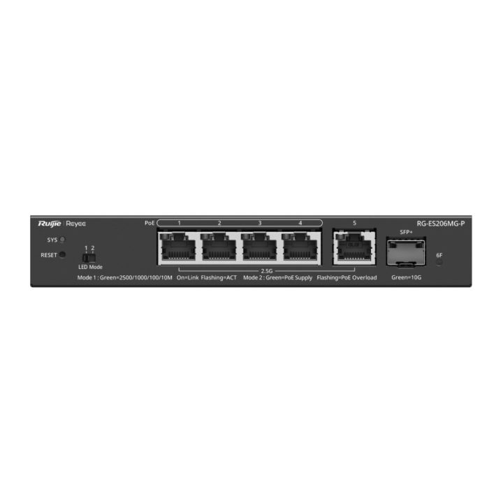 Ruijie Networks Reyee ES206MG-P Switch 4xmGb PoE 1xSFP+ 70W…