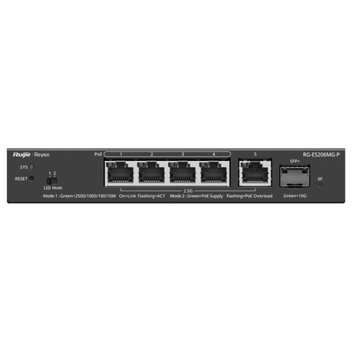 Ruijie Networks Reyee ES206MG-P Switch 4xmGb PoE 1xSFP+ 70W…