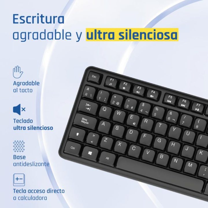 iggual Standard USB Keyboard CK-SILENT-105T Black