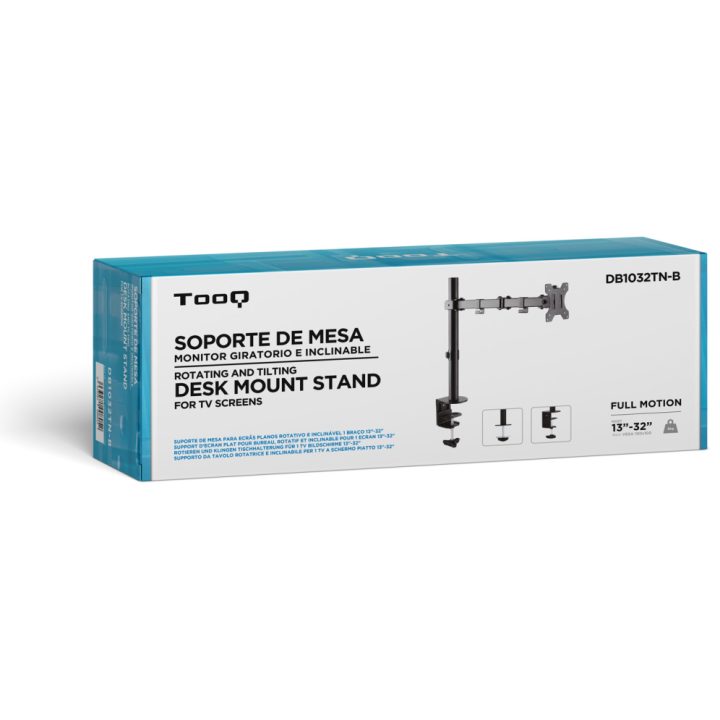 TooQ Soporte de Mesa Giratorio e Inclinable para Pantalla (Monitor /…